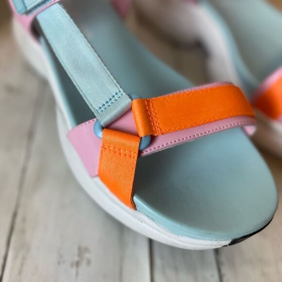 Nurture Roam Multi -Color Platform Block Heel Pastel Sandals Size 10 - Picture 2 of 12